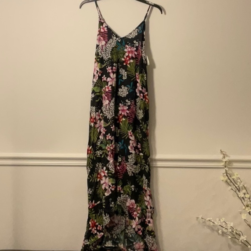 Raviya Floral Maxi Dress - Black, Green, Pink